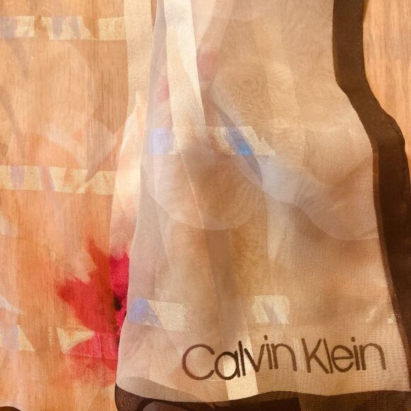 Calvin Klein Sheer Floral Scarf - Picture 2 of 7
